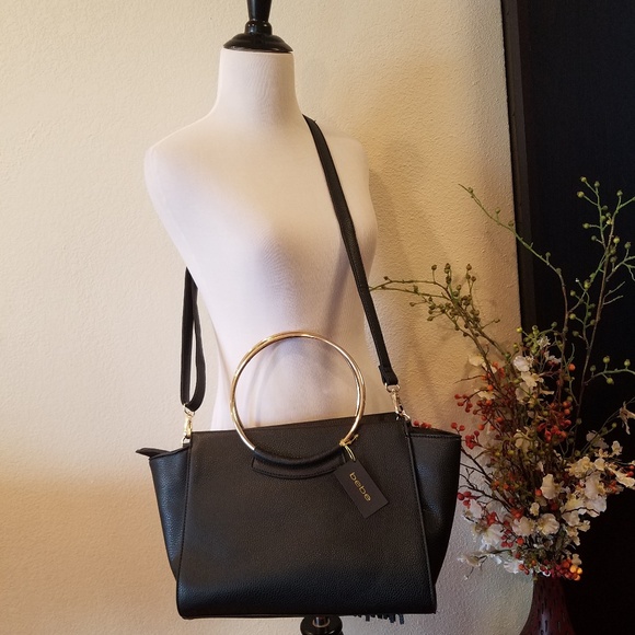 Bebe Black Ring Aurora Tote w/ adjustable straps - Picture 2 of 7